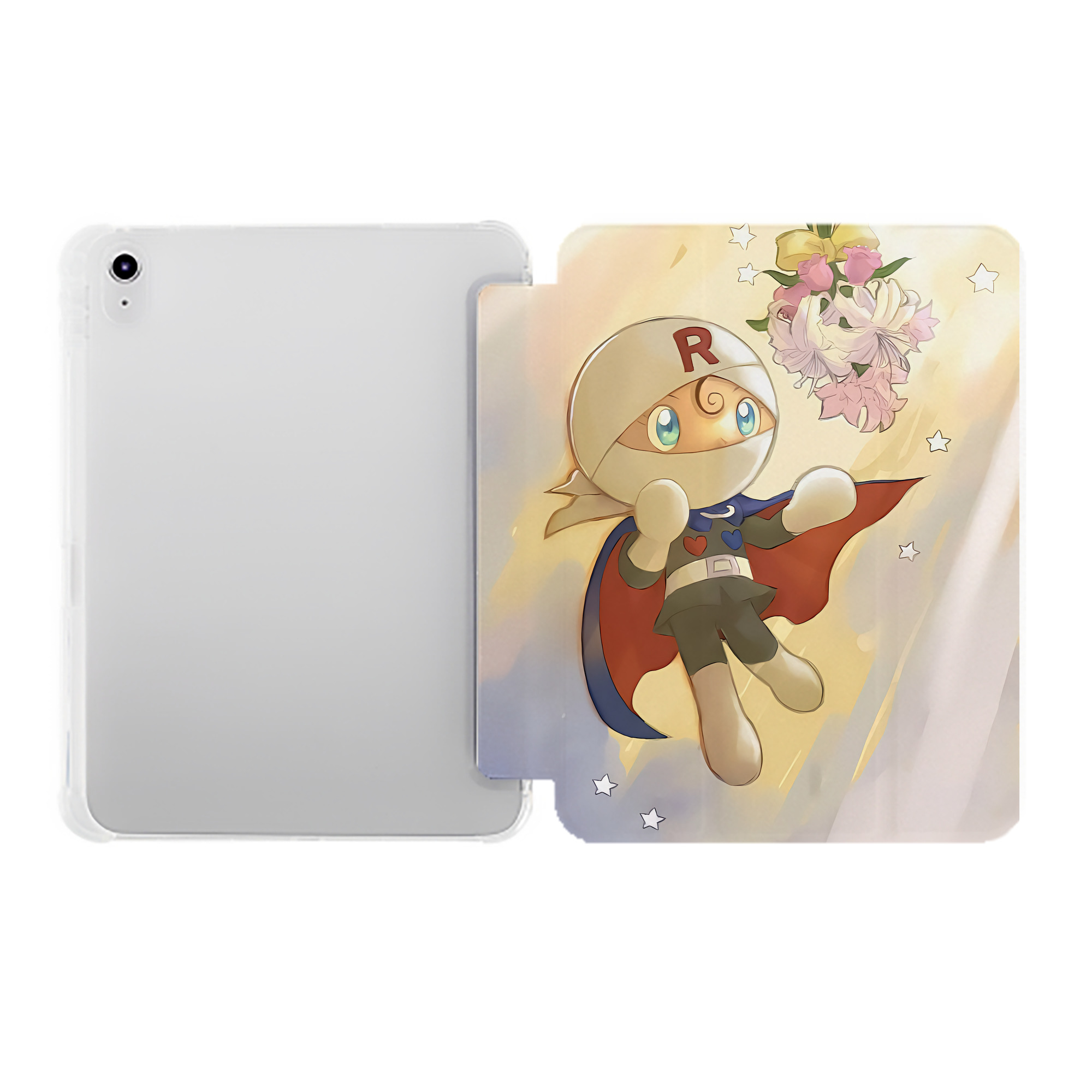 （画像用） アンパンマン Anpanman IPad ケース ペン収納付き 三つ折りスタンド PUレザー×シリコン 対応機種9.5/10.5/10.9インチ